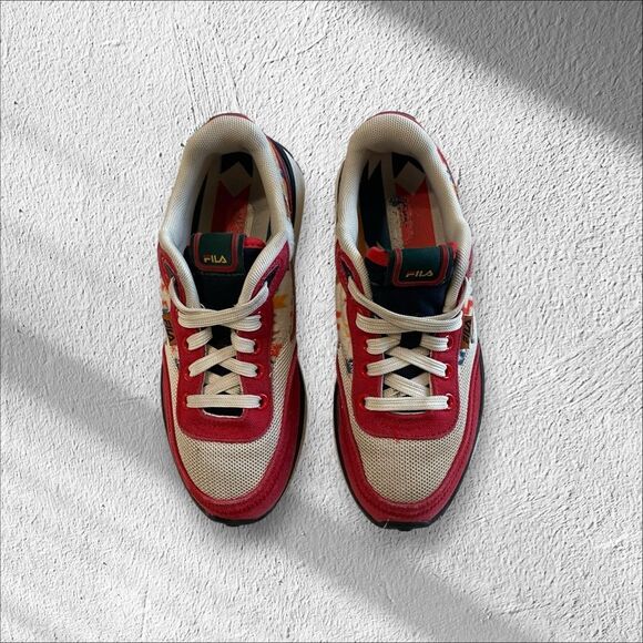 Fila Sneakers Renno Woven in Fila Red Gardenia and Black Little Boys size 1 - Picture 3 of 8